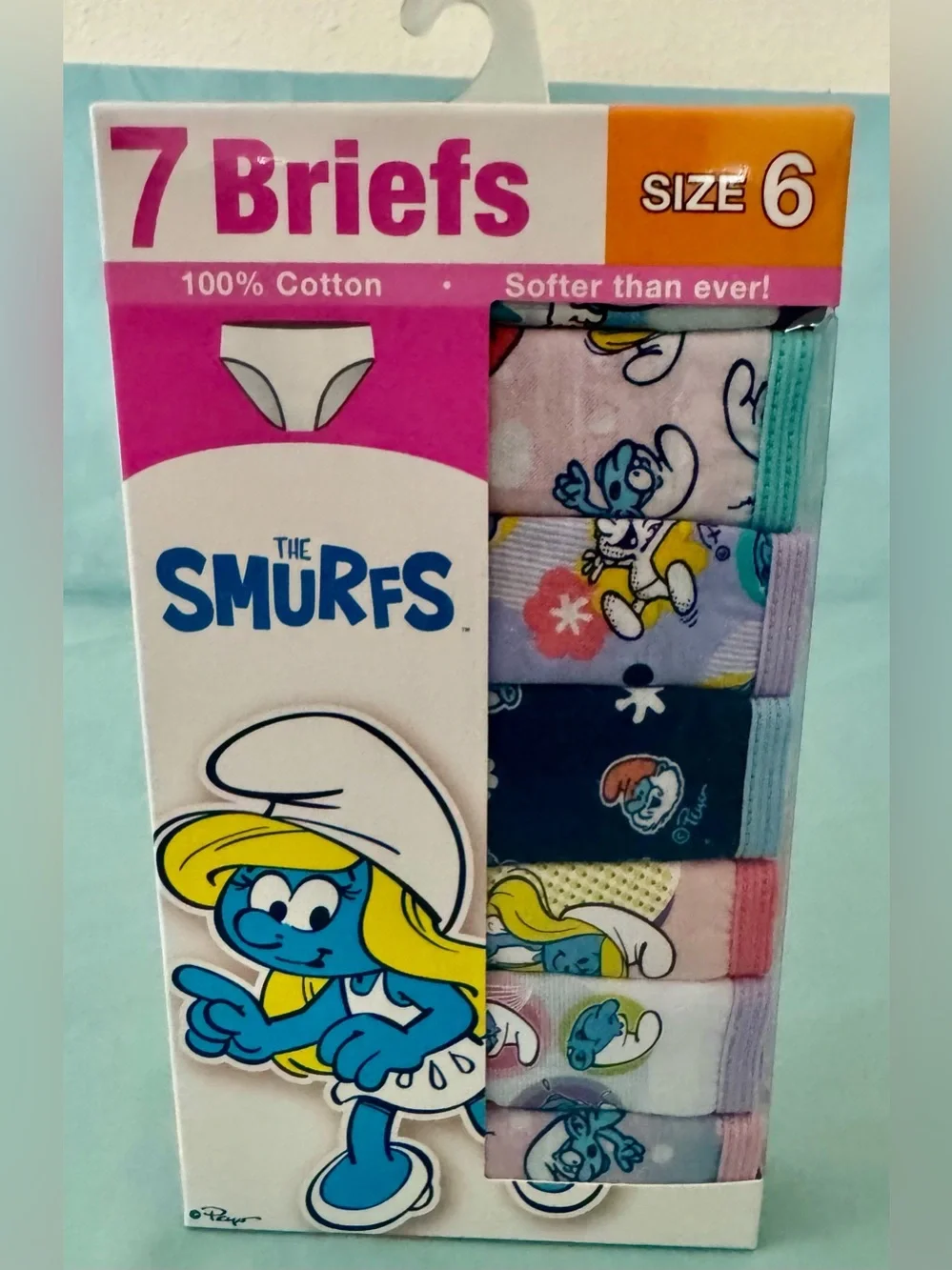 The Smurfs Girls 7-Pack Briefs Size 6 - Multi Color